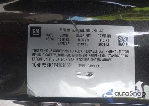2015 Buick Verano from USA, damaged, VIN 1G4PP5SK4F4109838